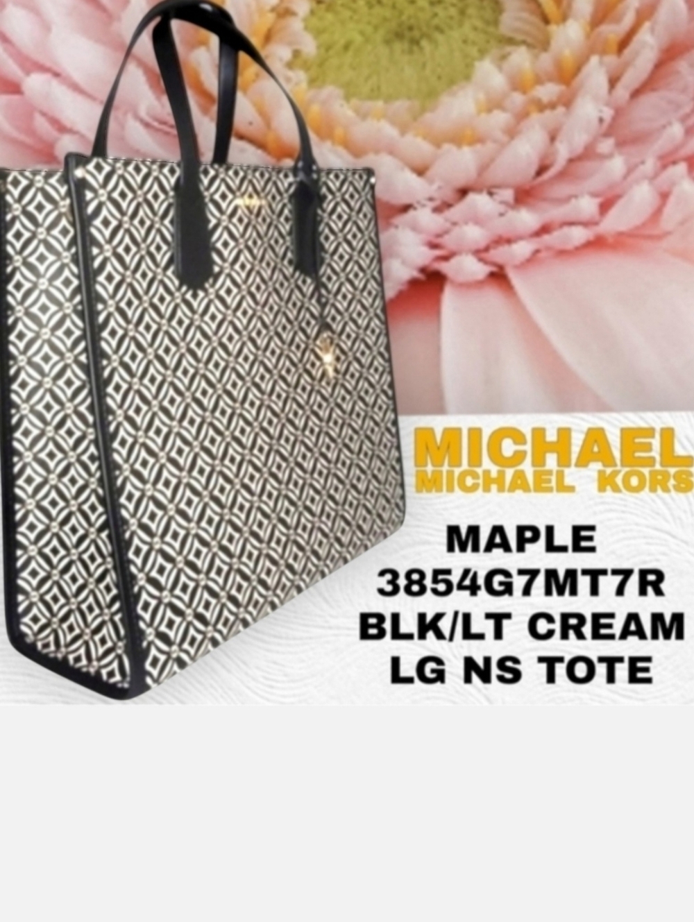 MICHAEL Michael Kors Large Tote Black and Cream Logo Crossbody Strap